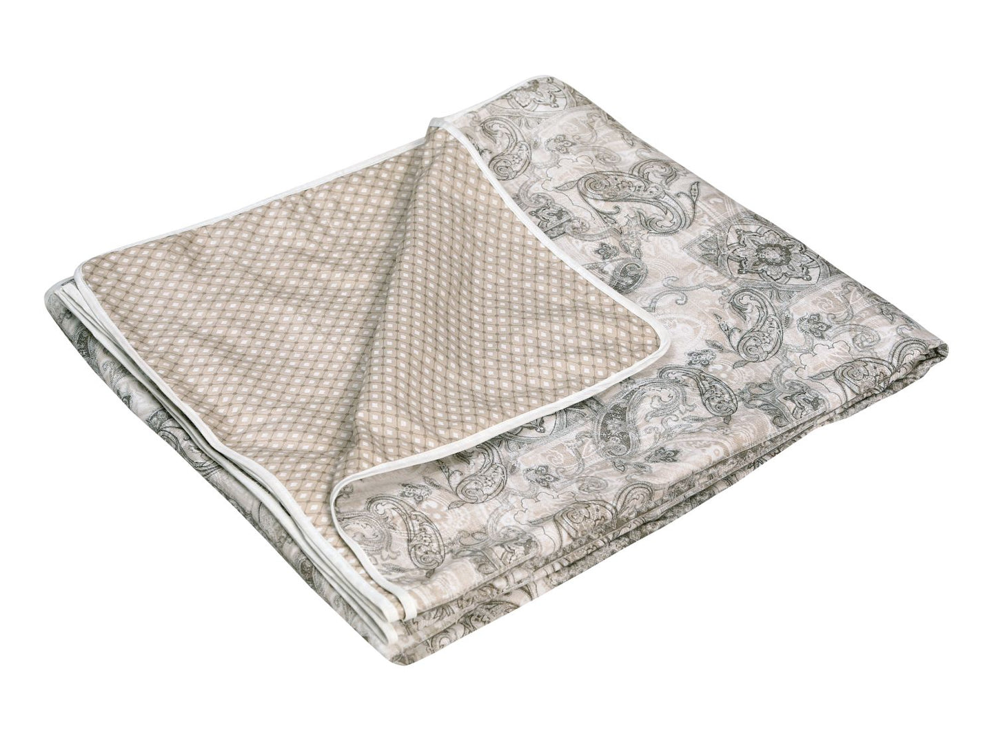Brown and Beige Ambi and Floral Jaal Abstract Print Cotton Double Bed AC Dohar