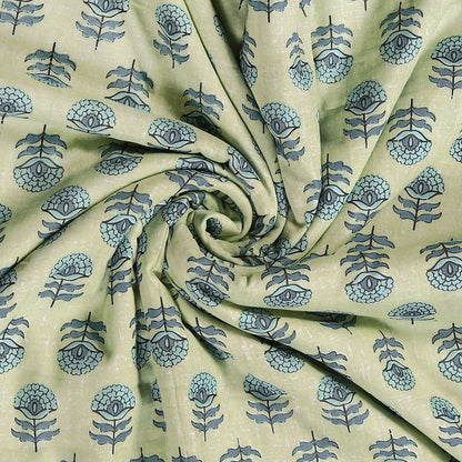 Aqua Green Marigold Motif Hand Screen Printed Cotton Single bed AC Dohar